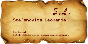 Stefanovits Leonarda névjegykártya